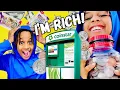 Boy Turns COINS to CASH with Coinstar Kiosk Goes Shopping