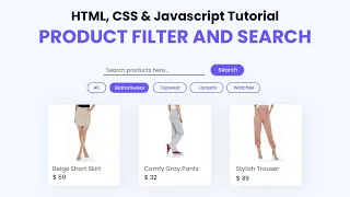 Product Filter and Search Using Javascript With Free Source Code