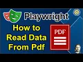How to data from PDF file in Playwright Pradeep Nailwal