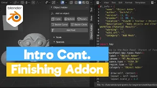 Blender Python Tutorial Finishing the Object Adder Add-on learn python for beginners