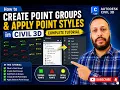 How to Create Point Groups Apply Point Styles in Civil 3D Complete Tutorial