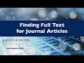 Finding Full Text for Journal Articles