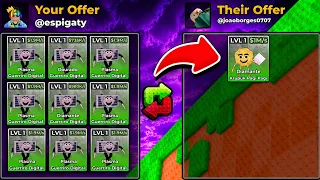 FIZ A MELHOR TROCA NOVA MAQUINA de TRADE do  kick a lucky block!!