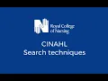 CINAHL database search techniques