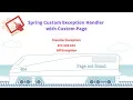 Spring Custom Exception Handler with Custom Page Handle Exception 500 404 403 All Exception