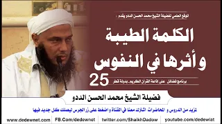 الكلمة الطيبة وأثرها في النفوس الحلقة الخامسة و العشرون من برنامج فضائل مع  الشيخ محمد الحسن الددو دندنها