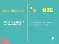 How to capture Screenshots in Selenium - normal and alert case