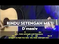 Download Lagu [chord] rindu setengah mati - d'Masiv | easy guitar chord \u0026 lyrics | guitar play along