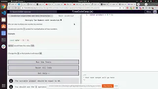 Lesson 13 Basic JavaScript Multiply Two Numbers with JavaScript