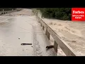 Heavy Rainfall In Lampasas Texas Causes Strong Torrents And Flooding