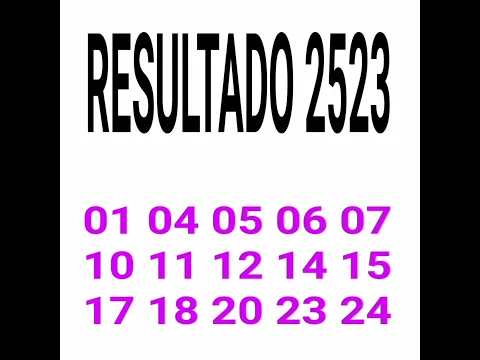 Download MP3 RESULTADO DA LOTOFÁCIL 2523