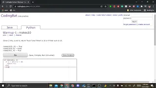 Coding Bat Problem 6 makes10