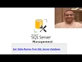 Get Table Names from SQL Server Database