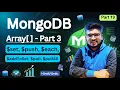 Part 19 MongoDB Array Update Operators set push each addToSet pull pullAll in Hindi