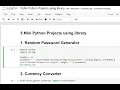 5 Mini Python Projects using library