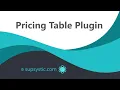 How to install change and perform the Pricing table plugin by Supsystic
