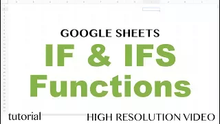 Google Sheets IF IFS Functions - Formulas with If Then Else Else If Statements