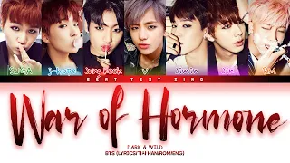 BTS War Of Hormone 호르몬 전쟁 Color Coded Lyrics 가사 Han Rom Eng 