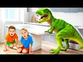 Download Lagu Dinosaur Stories for Kids - Chris' Dinosaur Toys Become Alive In His House