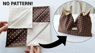 How Can Fabric Rectangles Turn Into This Beautiful Bag? Just Fold & Sew!