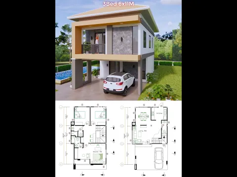 The Perfect 3 Bedroom Small House Plan 6x11m #shorts #affordablehouseplans #cozyhouse
