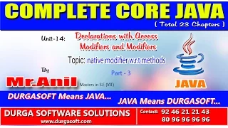 Core Java Declarations with Access Modifiers native modifier w r t methods part - 3