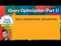 DB58 Query Optimization Introduction