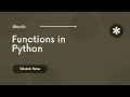 Functions in Python Telugu Python Beginner Course Part-9