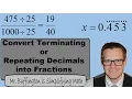 Math 8 Lesson 2 Convert Terminating and Repeating Decimals Into Fractions Simplifying Math