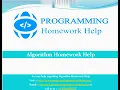 Algorithm Homework Help