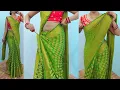 Banarashi silk saree draping in very easy steps stone work silk saree DRAPING TUTORIAL for wedding