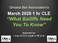 What Douglas County District Court Bailiffs Need You To Know 1 hr CLE