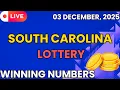 South Carolina Midday Lottery Results For - 03 Dec 2025