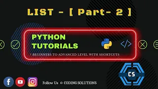 List Part 2 - Python Python Programming For Beginners Coding Solutions