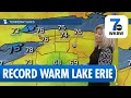 Western New York Weather Update Warm Lake Erie Rain South of Buffalo