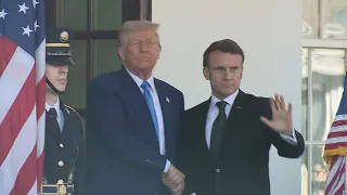 President Trump welcomes French President Emmanuel Macron to the White House
