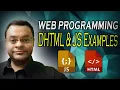 Web Programming DHTML JavaScript Examples