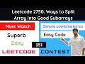 Leetcode 2750 Ways to Split Array Into Good Subarrays