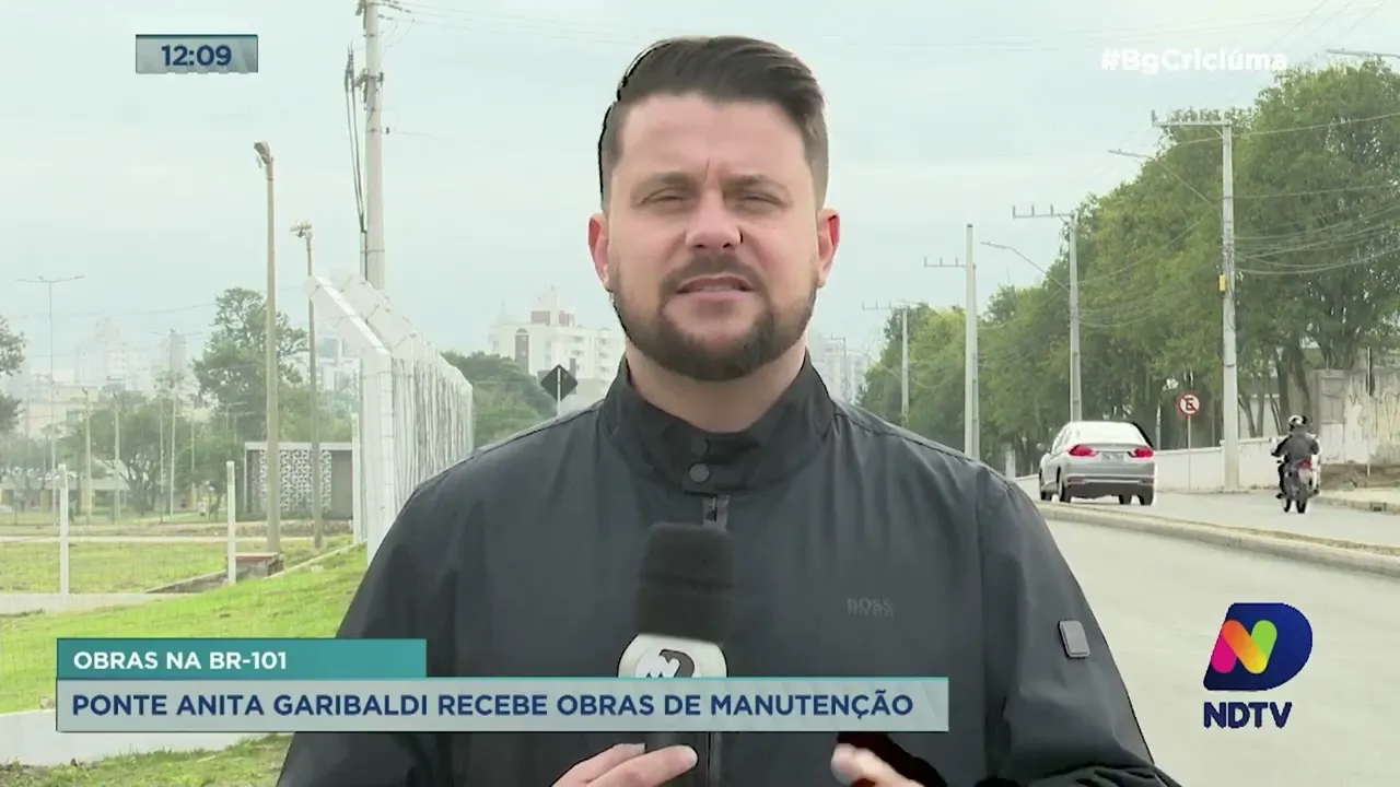 Ponte Anita Garibaldi, em Laguna, recebe obras de manutenção