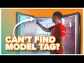 How to locate read the model serial tag on a French Door Refrigerator Whirlpool Maytag Amana