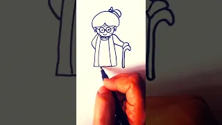 رسم جده سهل ازاي نرسم تيتا رسم شجرة العيله رسم تعليم الرسم Art Draw 