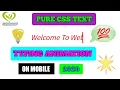 Text Typing Animation Effect Using HTML and CSS - Pure CSS Typing Effect