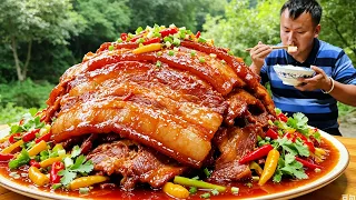 ASMR MUKBANG -Dishes cooked with lard rendered from pork fat are absolutely delicious!