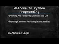 Python Removing and deleting Elements By Abdullah Saqib Hindi Urdu Language