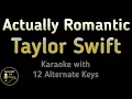 Download Lagu Taylor Swift - Actually Romantic Karaoke Instrumental Lower Higher Male \u0026 Original Key