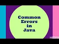 Java common programmers errors