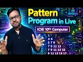Java Pattern Program with Ninja technique in live class Icse 9th 10th by YP Computer Classes