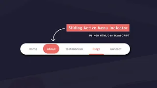 Magic Navigation Menu Indicator using Html CSS JavaScript Active Menu Indicator