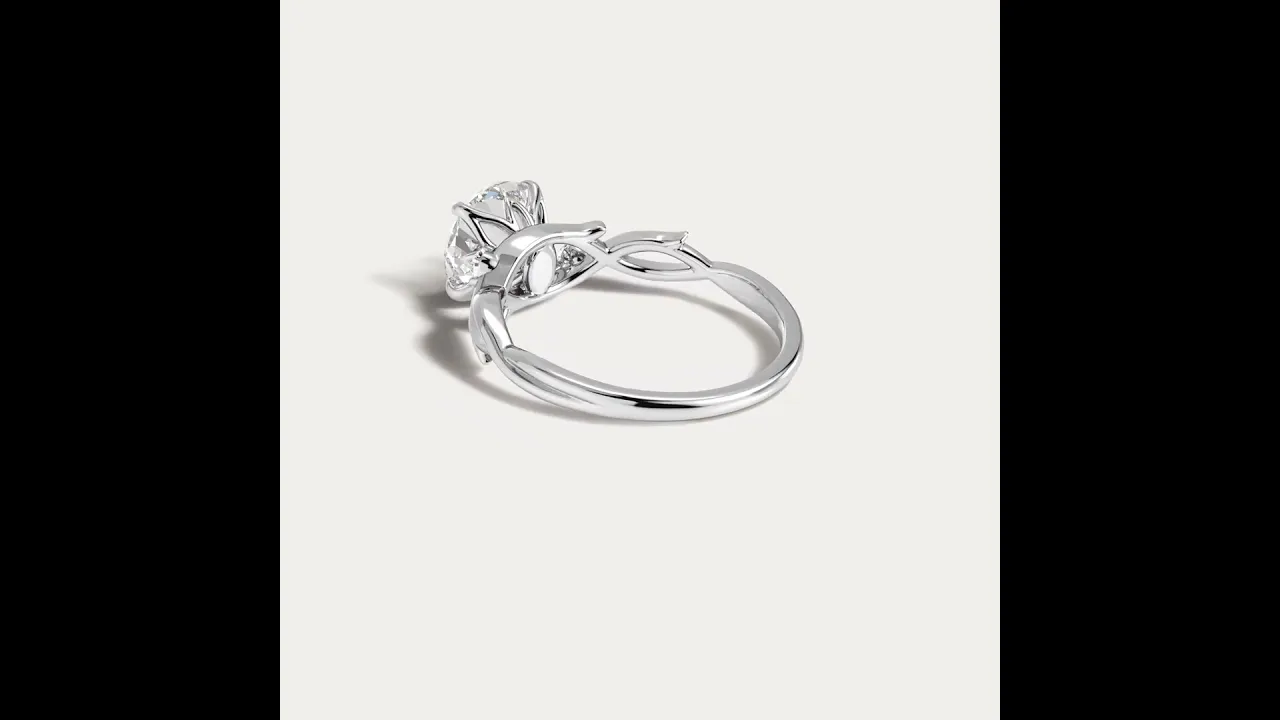 Elinor丨Round Cut Lab Diamond Intertwined Accent Engagement Ring