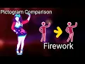 Pictogram Comparison - Firework Just Dance Unlimited vs Just Dance Plus